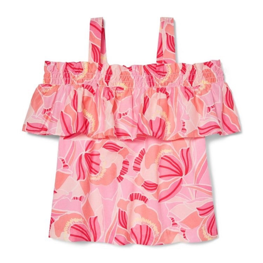 Janie and Jack Peony Print Cold Shoulder Top, 2T - NWT
